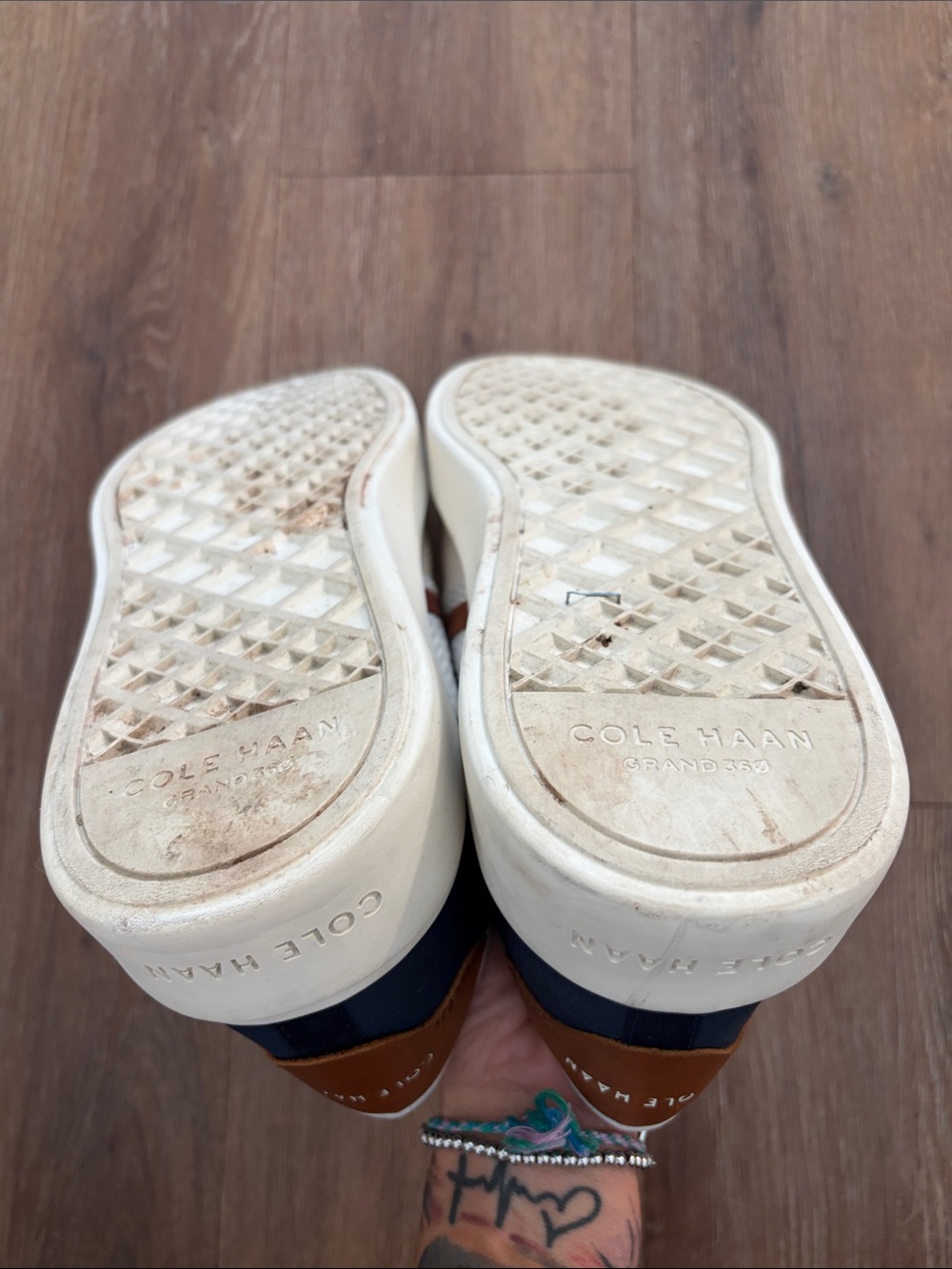 Cole Haan Grand Crosscourt Winner Sneakers - Cream & Blue size 13 - Picture 6 of 7
